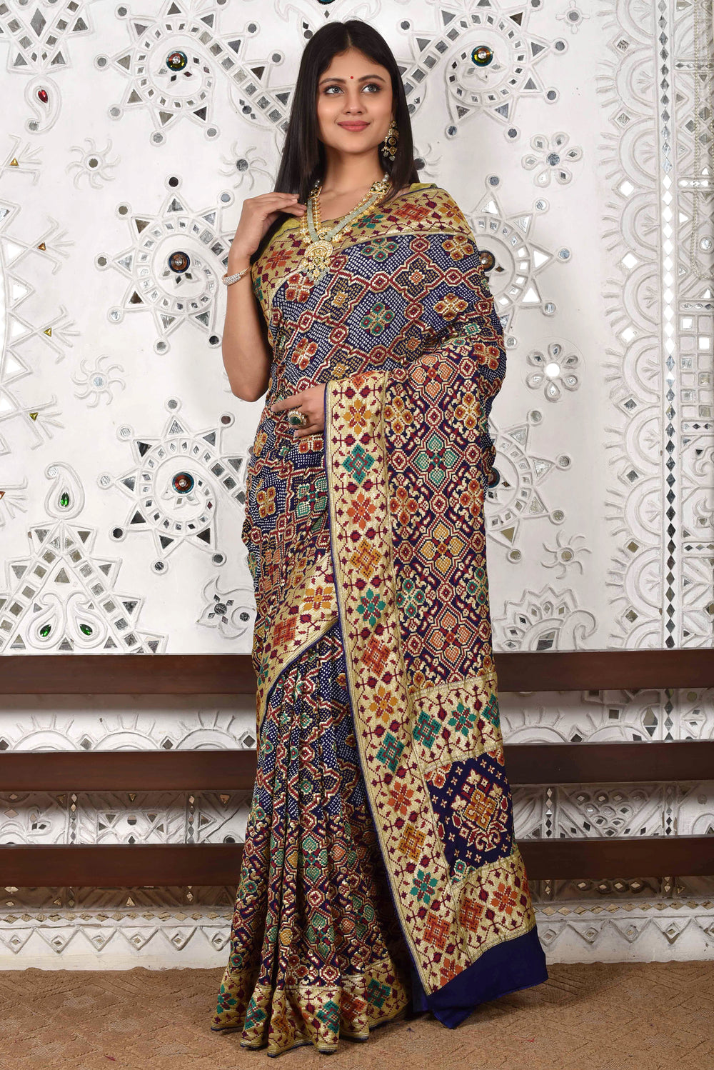 Banarasi Patola Saree in Deep Blue