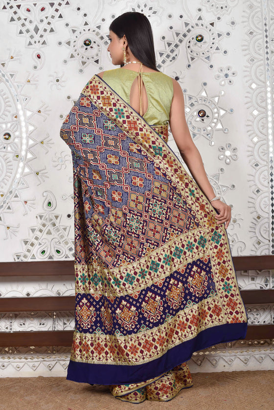 Buy Purple Patola Silk Zari Weaving Saree Festive Wear Online at Best Price  | Cbazaar