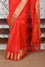 Organza Saree with Zari Border - Orangish Red