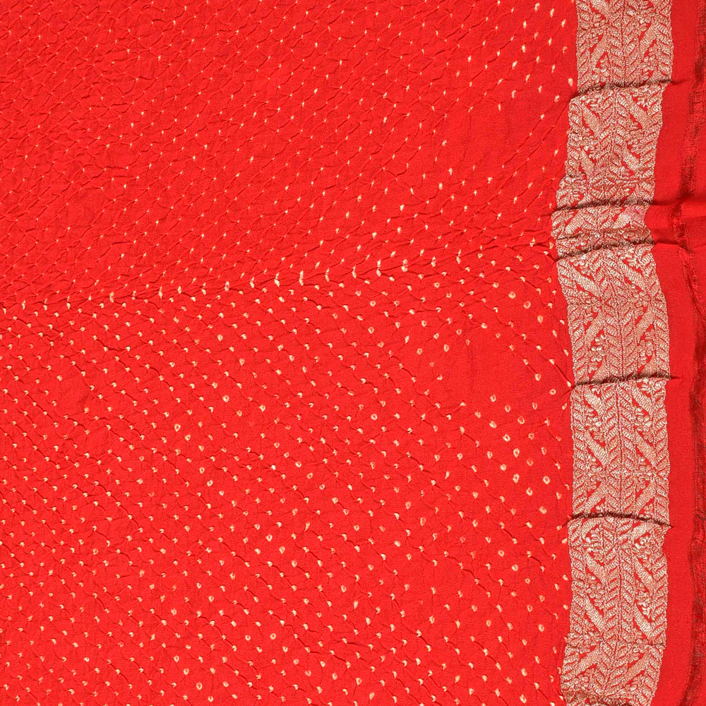 
                      
                        Circular Woven Banarasi Bandhani Saree - Hot Pink + Red
                      
                    