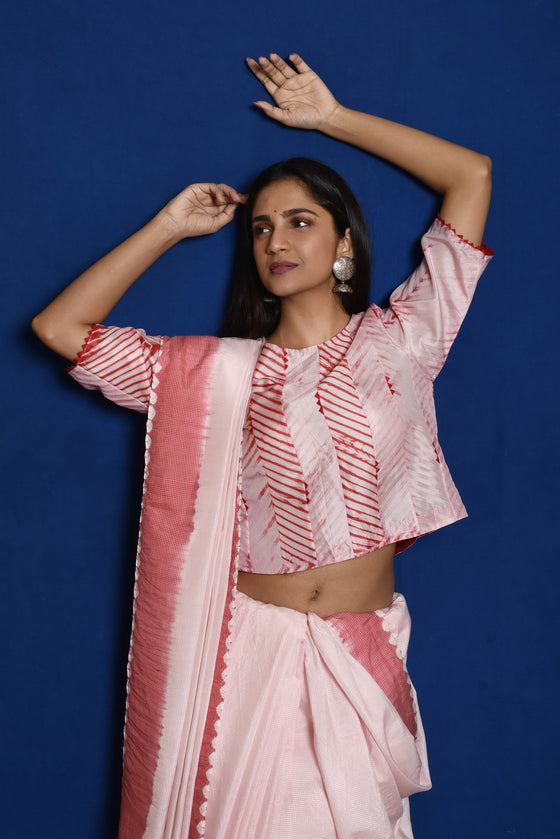 Brick Pink Bhagalpuri Raw Silk Saree – MySilkLove