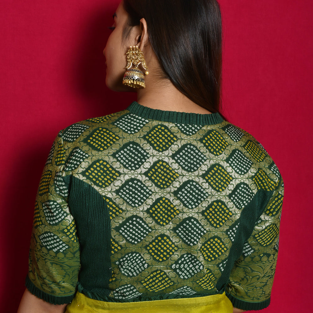 
                      
                        Shaded Organza Saree with Bandhani Blouse - Green
                      
                    