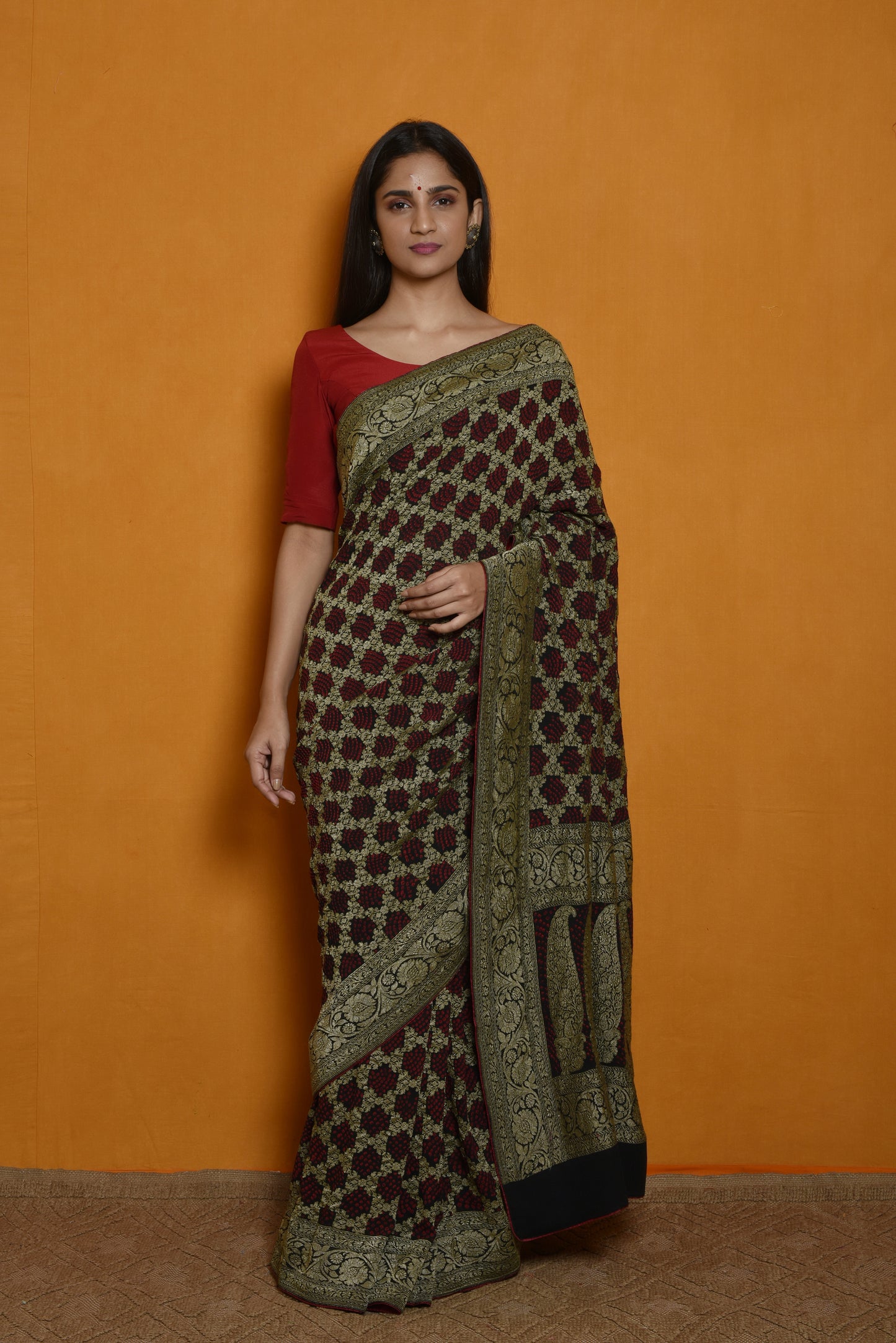 Classic Gharchola Saree in Black