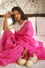 Bandhani on Pure Organza Saree with Pattern on Pallu - Pink
