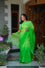 Green Shaded Pure Organza Saree With Bandhani Blouse