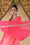 Shades of Pink and Peach Bandhani on Organza Saree with Gota Patti