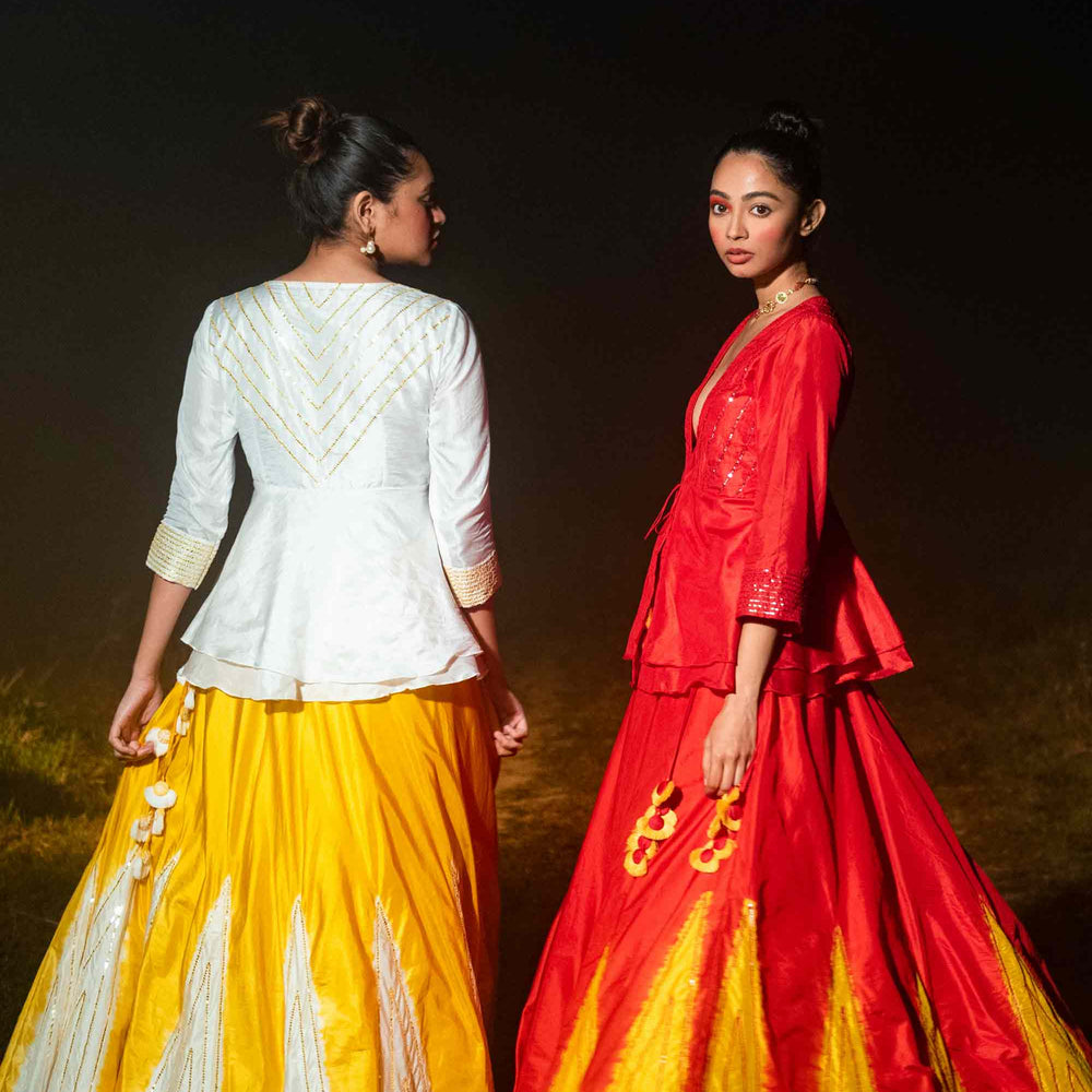 
                      
                        Taara Lehenga - Red and Yellow
                      
                    