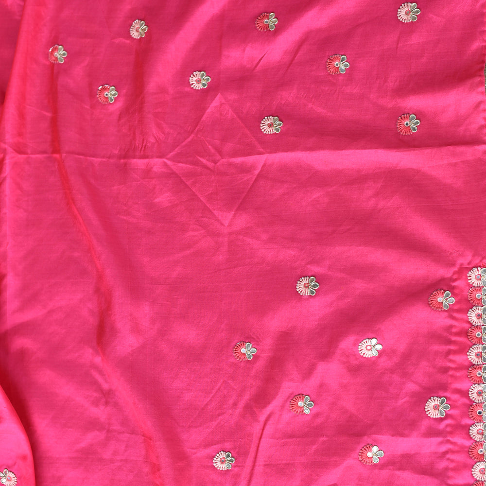 
                      
                        Tomato Pink Red Bandhani on Organza Saree with Gota Patti
                      
                    