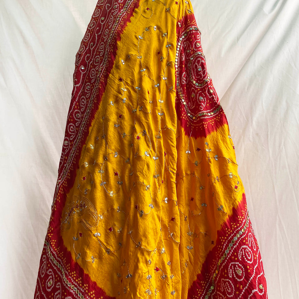 
                      
                        Peeliya Gota Patti Bandhani Dupatta on Silk
                      
                    