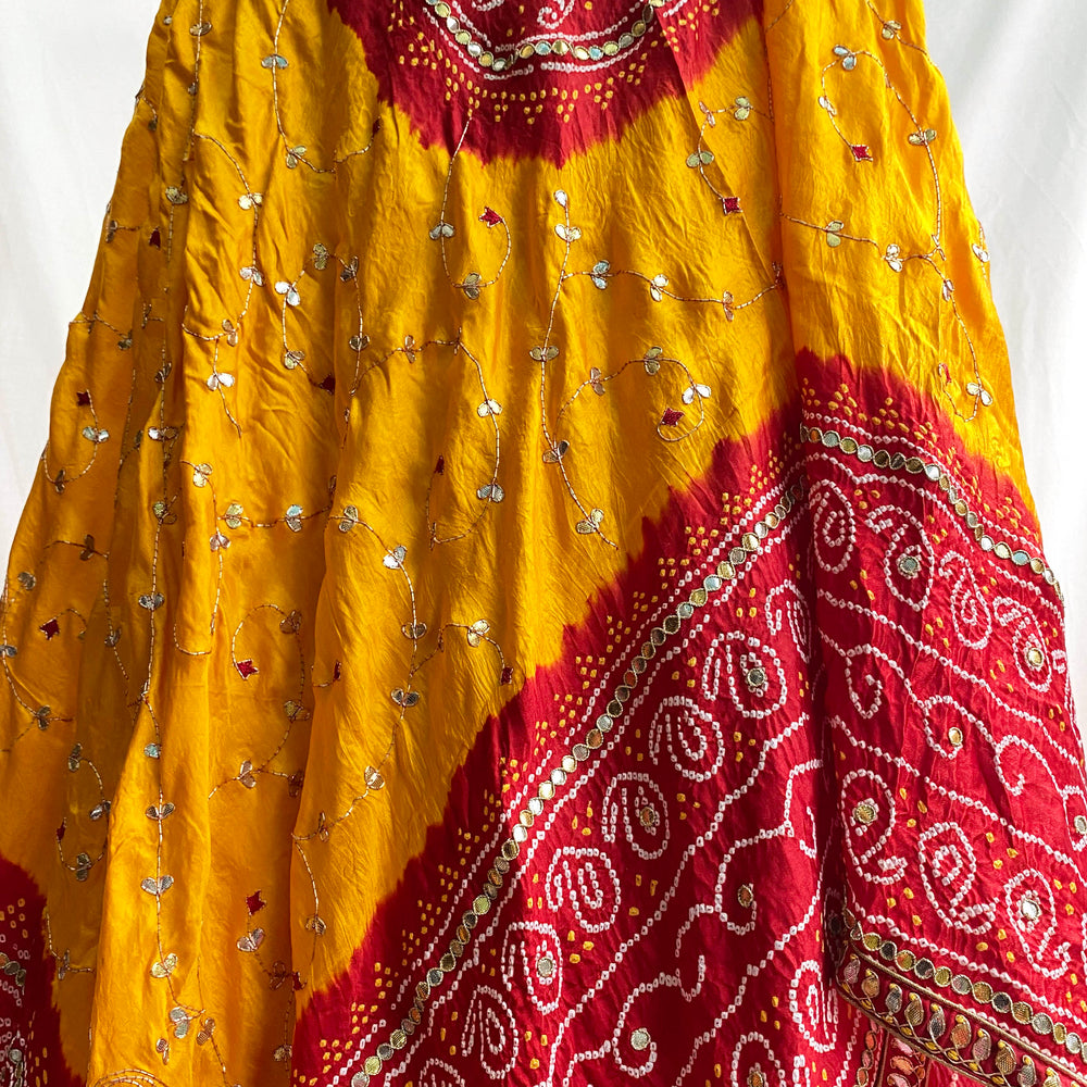 
                      
                        Peeliya Gota Patti Bandhani Dupatta on Silk
                      
                    