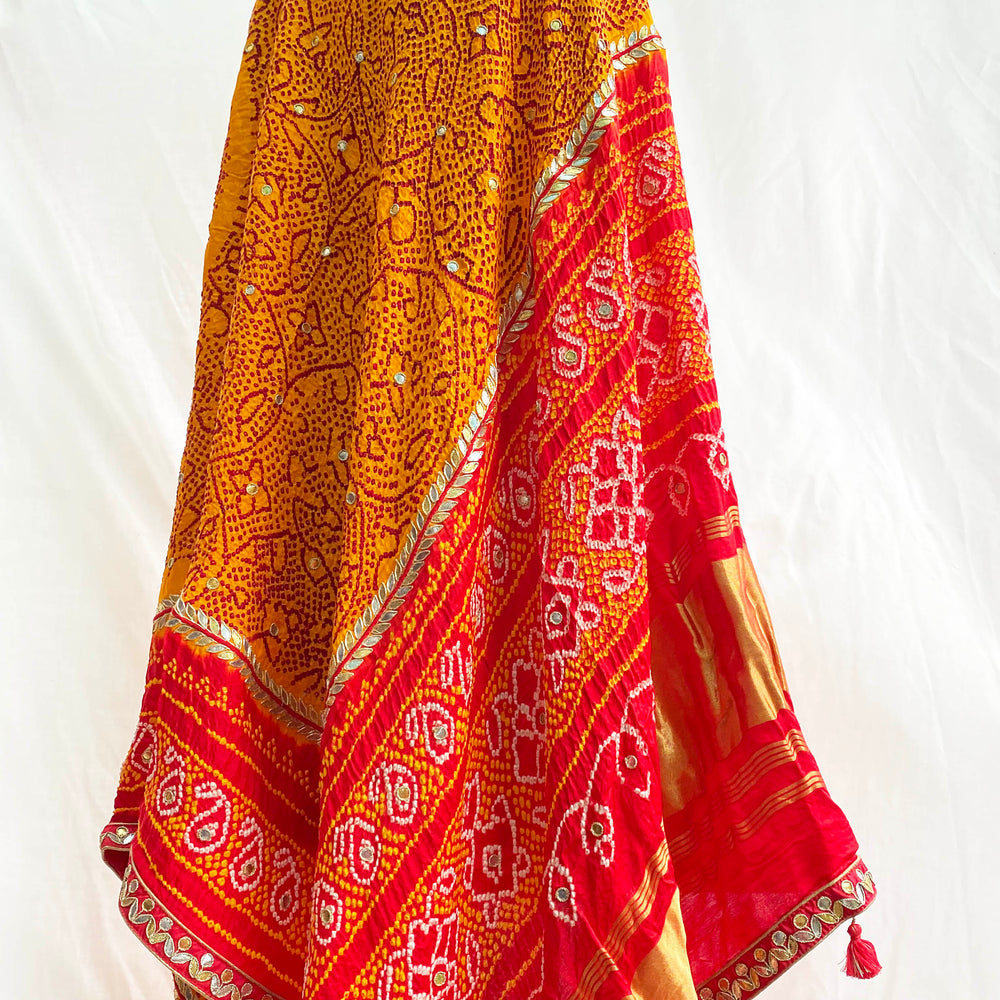 
                      
                        Red Bandhani Peeliya Gaji Silk Dupatta
                      
                    